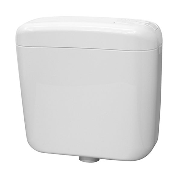 Stand-WC Geberit Modell Delta, AP-Spülkasten Zweimengentechnik + WC-Sitz