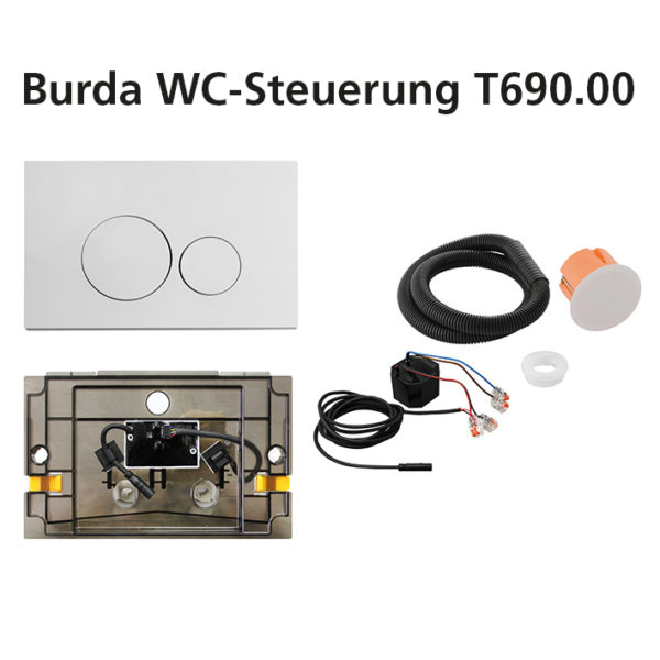 Burda BS+ Montageelement WC mit Burda UP-Spülkasten K770, <br>42 cm breit, barrierefrei <br>+ WC-Steuerung