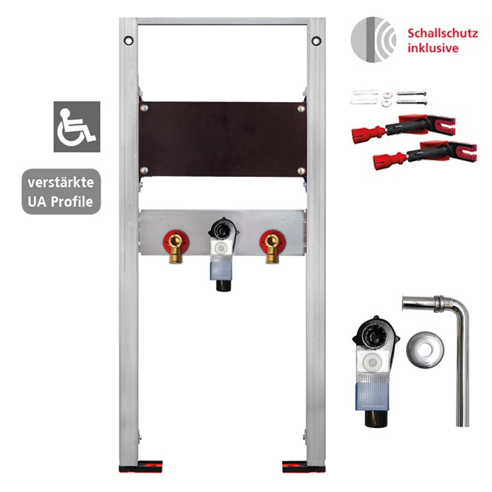 BS+ Waschtisch-Element für Standarmatur, barrierefreie Ausführung mit UP-Siphon
