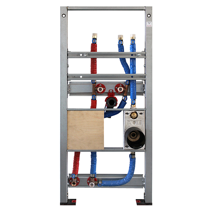 BS+ Waschtischmodul DLE-Fix Comfort für Wasserzähler und Durchlauferhitzer, inkl. interner Verrohrung, inkl. Wandhalter zur Vorwandmontage für Standarmatur