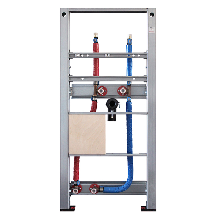 BS+ Waschtischmodul DLE-Fix Easy für Durchlauferhitzer, inkl. interner Verrohrung, inkl. Wandhalter zur Vorwandmontage für Standarmatur